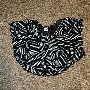 Living Doll Los Angeles Y2K S Black White Top Shirt Size Small